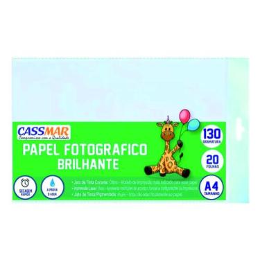 Imagem de Papel Fotográfico 130g Brilhante A4 210x297mm Cassmar 100 Fls