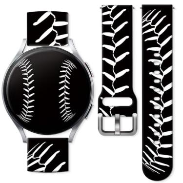 Imagem de Pulseiras de relógio compatíveis com Samsung Galaxy Watch de 40 mm, 42 mm, 44 mm, 45 mm e 46 mm, pulseira de silicone de substituição com padrão de 20 mm para Galaxy Wacth 7/6/5/4/5 Pro/4 Classic/3