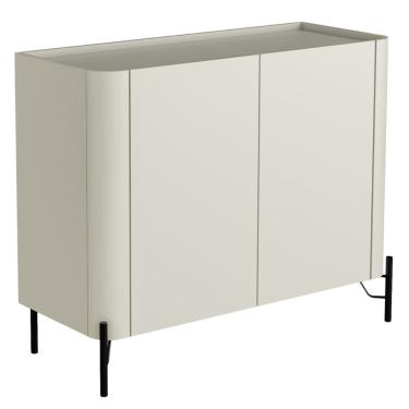 Imagem de Buffet Para Sala de Jantar 2 Portas 1 Gaveta Pés Industrial Preto Naim I03 Luna - Lyam