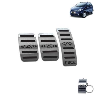 Imagem de Pedaleira Chery Face Manual 2010 Até 2015 Aço Inox Preto