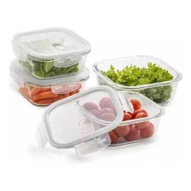 Imagem de Potes Herméticos Electrolux de Vidro 4 Unidades - 0,35L, 0,50L, 0,80L