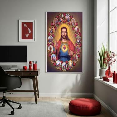 Imagem de Quadro Fases Da Vida De Jesus Cristo - 70x50cm - Quadros On-line, Mold