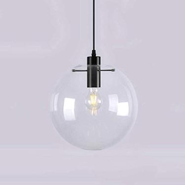 Imagem de Luminárias pendentes de teto de bola de vidro de metal, lâmpadas de suspensão de luxo de alta transmissão de luz europeias, luminárias de teto de arte de tema pós-moderno nórdico, luminárias