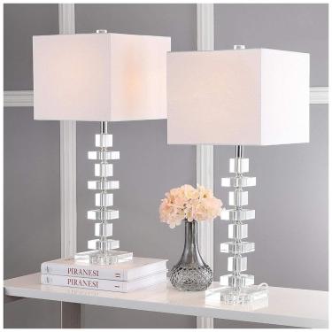 Imagem de Abajur Luminária de Mesa, Estilo Moderno com 71 cm de Altura para Quarto, Sala de Estar e Escritório, 2 Un, 110V 100W, Safavieh