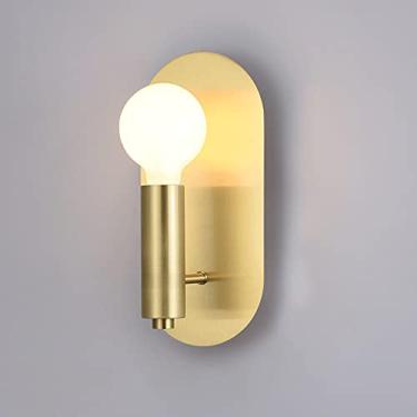 Imagem de Luminária de parede de cobre moderna Luminária de cabeceira minimalista Luminária de parede de latão nórdico para sala de jantar Sala de estar Banheiro Espelho Quarto Luz de cabeceira