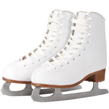 Imagem de Patins de gelo femininos/meninas (branco, tamanho feminino: 8,5)