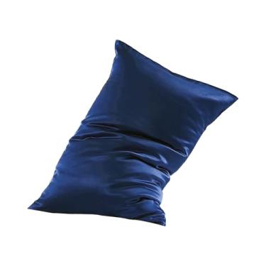 Imagem de Fronha de seda de amoreira em ambos os lados 19 mm para envelope de cabelo e pele (azul-marinho escuro, Queen (50 x 76 cm) (1 unidade))