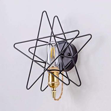 Imagem de Luminárias de parede geométricas Abajur de metal com estrela Luminária de parede nórdica, arandelas de parede modernas Luminária de quarto Luminária de cabeceira Holofotes de parede, Kit de