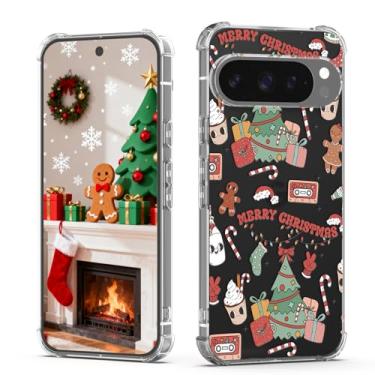 Imagem de XIMIZU Capa transparente para árvore de Natal Google Pixel 9 Pro XL, TPU (poliuretano termoplástico) macio e transparente antiarranhões, flexível, à prova de choque, capa protetora para Google Pixel 9