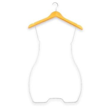 Imagem de Cabide Silhueta em Madeira Marfim – Ideal para Shortinhos, Saias e Roupas Leves | Design Elegante e Durável