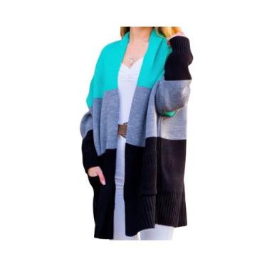 Imagem de Casaco cardigã Emma Tricolor National Manufacture - Lightbek Official 