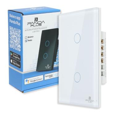 Imagem de Interruptor Inteligente Touch 1,2,3 e 6 Botões 4x2 e 4x4 Alexa Google Wifi App Tuya Pandaplus Controle de Voz Bivolt
