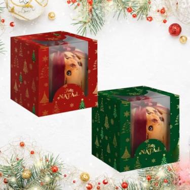 Imagem de Caixa Para Panetone Chocotone Natal Com Visor 500gr C/5 unidades (Verde)