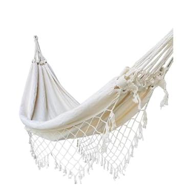 Imagem de Conforto em Rede de Dormir para Casal - Rede de Algodão Natural para Lazer e Descanso(Cru)