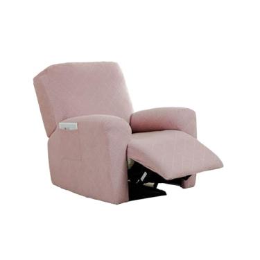 Imagem de CRFATOP Capas reclináveis de jacquard com braços 4 peças Lazyboy capa de cadeira reclinável antiderrapante para cadeira reclinável com bolsos de armazenamento, protetor de móveis para sala de estar
