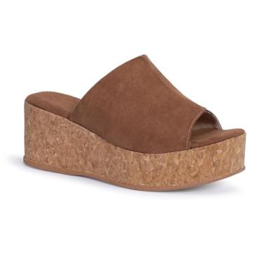 Imagem de Tamanco Feminino Plataforma Cortiça Rolha Anabela Confortável Via Angel 10302 (Caramelo, BR, Adulto, Numérico, 39)