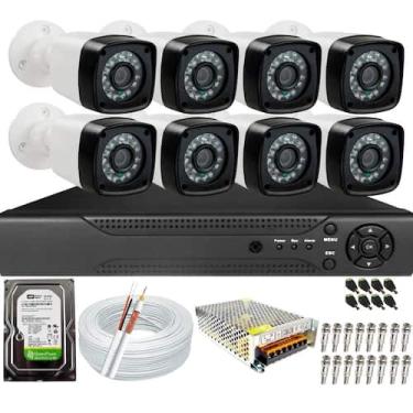 Imagem de Kit 08 Câmeras De Segurança Infravermelho 1080p Acesso Remoto - luatek