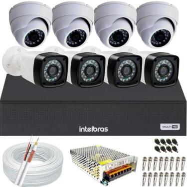 Imagem de Kit cftv 8 câmeras de segurança infravermelho Full hd dvr 8ch Intelbra