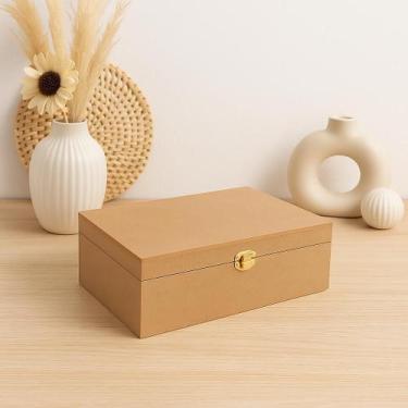 Imagem de Caixa Tampa Articulada Dobradiça em MDF 6mm 20x15x8 Artesanato Lembran