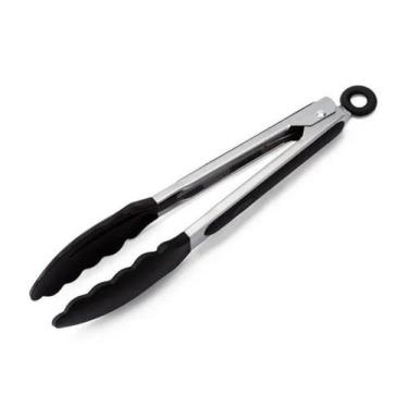 Imagem de Pinça Pegador Multiuso Silicone Preto 23cm Utensilio Cozinha - gavi