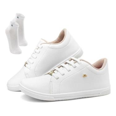 Imagem de Kit Tenis Feminino Casual Delicado Enfermeira Confort + Meia - Tênis E