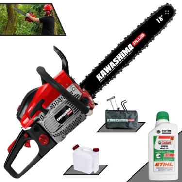 Imagem de Moto Serra KCS500P Kawashima À Gasolina Motor 2T 49,3cc Alta Potência e Rotação Motosserra Profissional Com Sabre 18’` + ÓLEO STIHL 8017 2T EXTRA