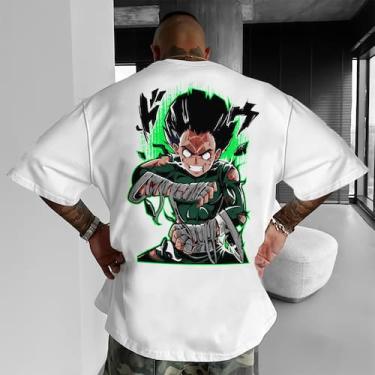 Imagem de Camiseta Oversized Academia Treino Rock Lee Portões Algodão - Fábrica,