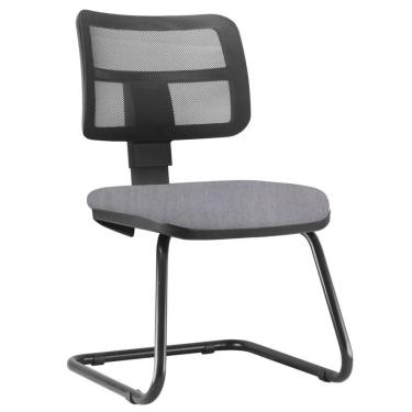 Imagem de Cadeira de Escritório Recepção Fixa Zip L02 Linho Cinza - Lyam Decor