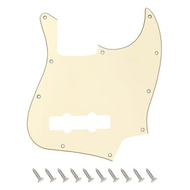 Imagem de Banworks Jazz Bass Pickguard 3 Ply 10-Hole J Bass JB Scratch Plate para EUA/Mexican Modern Style Fender Jazz Bass JT/HB-11 Cream