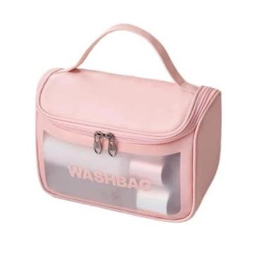 Imagem de Necessaire Viagem, Kit 3 Necessaire Bolsa Portátil Transparente para Viagem Cosméticos Produtos de Higiene Pessoal(ROSA/0B36008)