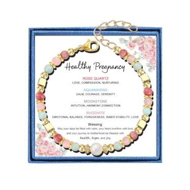 Imagem de LIUANAN Pulseiras de Pedra da Lua Espiritual Primeira Vez Presentes de Nova Mãe para Mulheres Grávidas, One Size, Pedra, Ametista