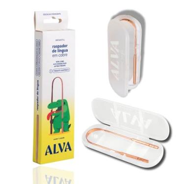 Imagem de Raspador de Língua Infantil de Cobre para Higiene Bucal com Estojo de Proteção Case