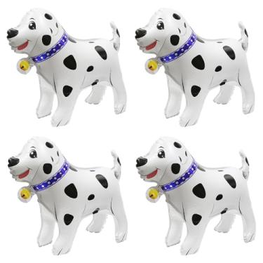Imagem de 4D Animal Dog Airwalker Walking Balloon Standing Pet Puppy Dog Balloon Zoo Pets Dalmatian Party Supplies For Birthday Baby Shower Bridal, pacote com 4 balões de desenho animado para cães permitem