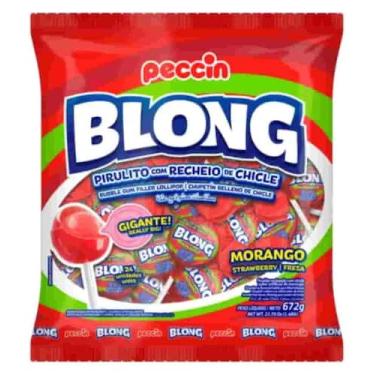 Imagem de Pirulito blong morango 24 un 672 g - PECCIN
