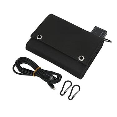 Imagem de Carregador de painel solar portátil de 25 W, 5 V 2 5 A, kit de carregador solar dobrável, 8 painéis solares dobráveis com 1 a 3 cabos de carregamento USB e fivela de escalada para uso externo para