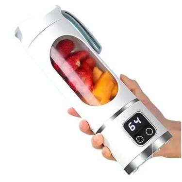 Imagem de Mini Liquidificador Portátil Blender Personal com 8 Lâminas Recarregável - Shakeira Elétrica para Viagens, Academia e Liquidificador Pequeno(branco)