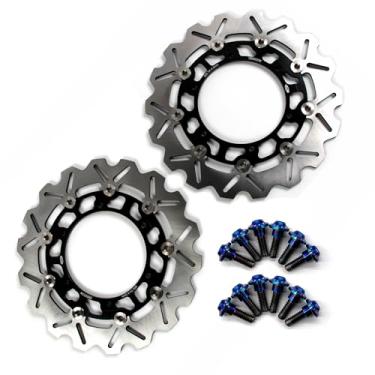 Imagem de Arashi Discos de freio dianteiro Rotores com parafusos de montagem para Yamaha YZF600R THUNDERCAT 1996-2002, YZF R6 99-02, YZF600R THUNDERCAT 96-04, TDM 900 02-14, YZF R1 98-03, acessórios de