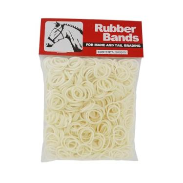 Imagem de Elasticos para Trançar Crina e Rabo de Cavalo 500 Unidades Cor Branca Ideais para Hipismo e Cuidados com a Pelagem Equina