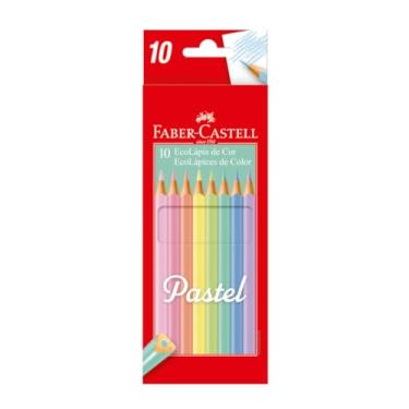 Imagem de Ecolapis Cor Pastel F.Castell 10 Cores, Faber-Castell, 120510P, Multicor, pacote de 10