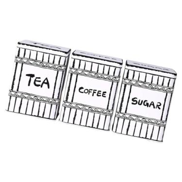 Imagem de Fenteer 3x Recipientes para chá e açúcar em grãos de café, jarra de chá e açúcar com tampas, herméticas, portáteis, práticas multifuncionais, decoração de, Style C
