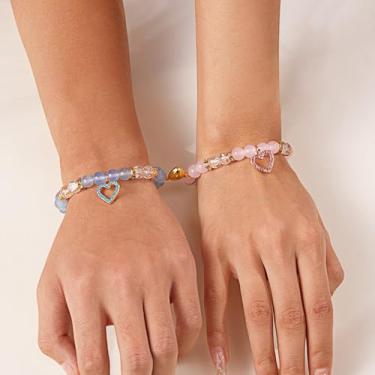 Imagem de Conjunto de pulseiras de coração para casal - presente de amor