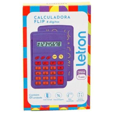 Imagem de Calculadora De Bolso 8 Digitos Flip Estampa Pets - Letron