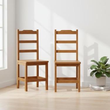 Imagem de Kit com 2 Cadeiras De Jantar Madeira Maciça Perola - Mel Sem Estofado