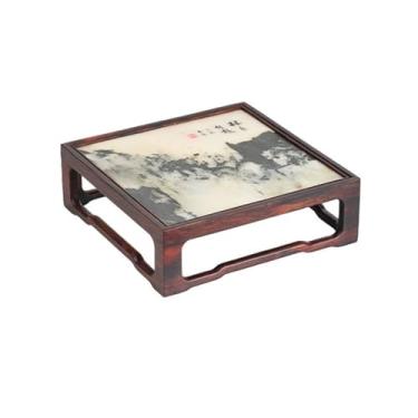 Imagem de suporte para bonsai Suporte quadrado para exibição de galhos ácido vermelho, bancada mármore, base decorativa para bonsai