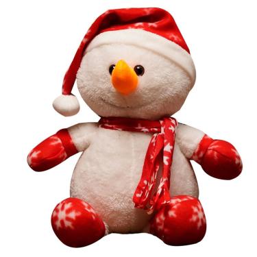 Imagem de Boneco de neve de Natal de desenho animado de boneca de pelúcia 45 cm com chapéu de Papai Noel