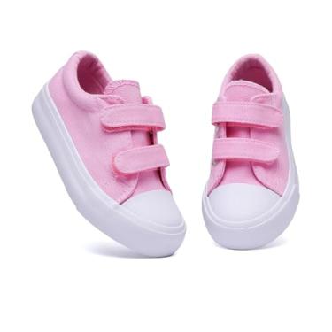 Imagem de EMMA NEW YORK Tênis infantil de lona para meninos e meninas, rosa, 11 Little Kid