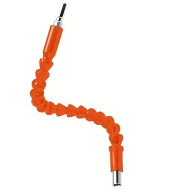 Imagem de 1 peça de junta universal de broca elétrica – eixo flexível laranja de 300 mm para furadeira manual e chave de fenda elétrica, suporte de extensão de broca multifuncional com dobra de ângulo não morto