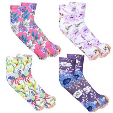 Imagem de Mangas de braço Mukum Cooling Gardening, 4 pares de proteção UV