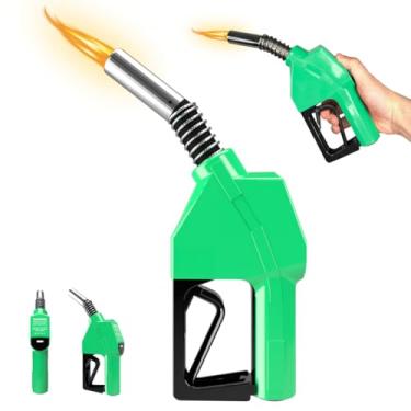 Imagem de Isqueiro de bomba de gás, tocha de butano recarregável em tamanho real, chama ajustável, modo de chama contínua, trava de segurança, tocha de cozinha multiuso, acendedor de vela de acampamento (gás