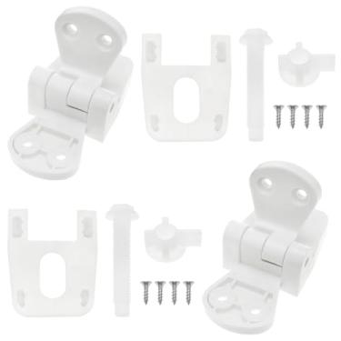 Imagem de Dsjnf Kit de aperto de assento sanitário de plástico branco dobradiça porca parafuso sanitários kit de aperto de assento para substituição e reparo de tampa de assento de vaso sanitário 1 conjunto